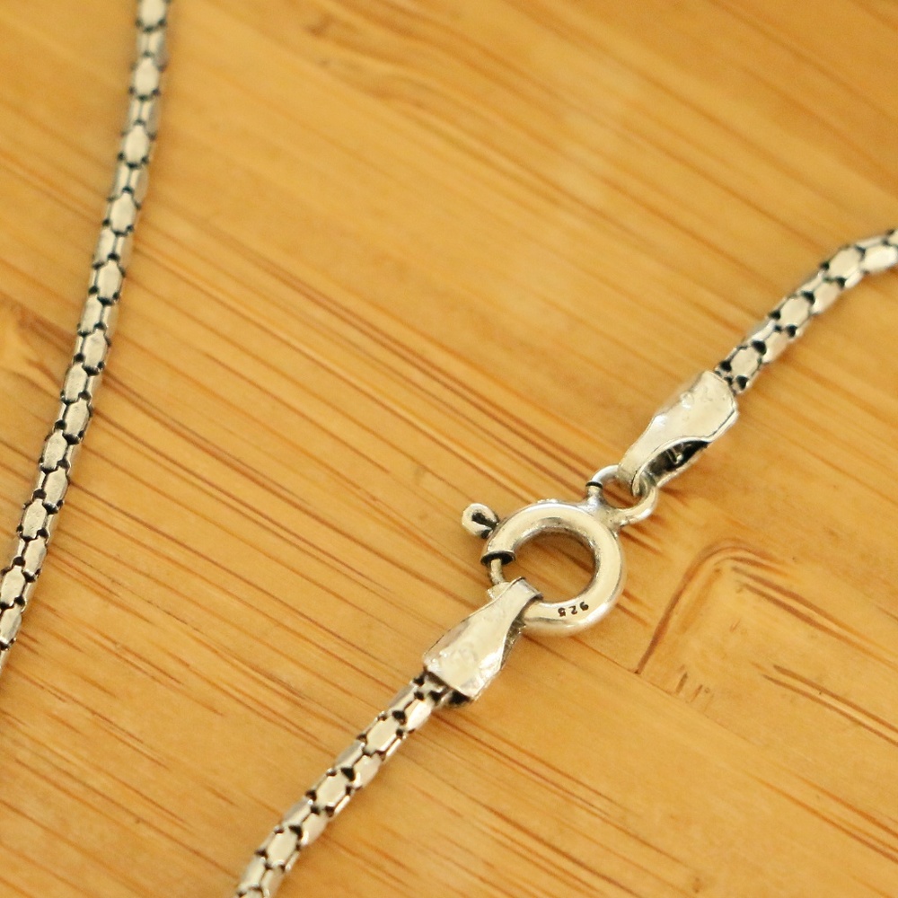 925 Sterling Silver feather men’s necklace - Picture 6 of 7